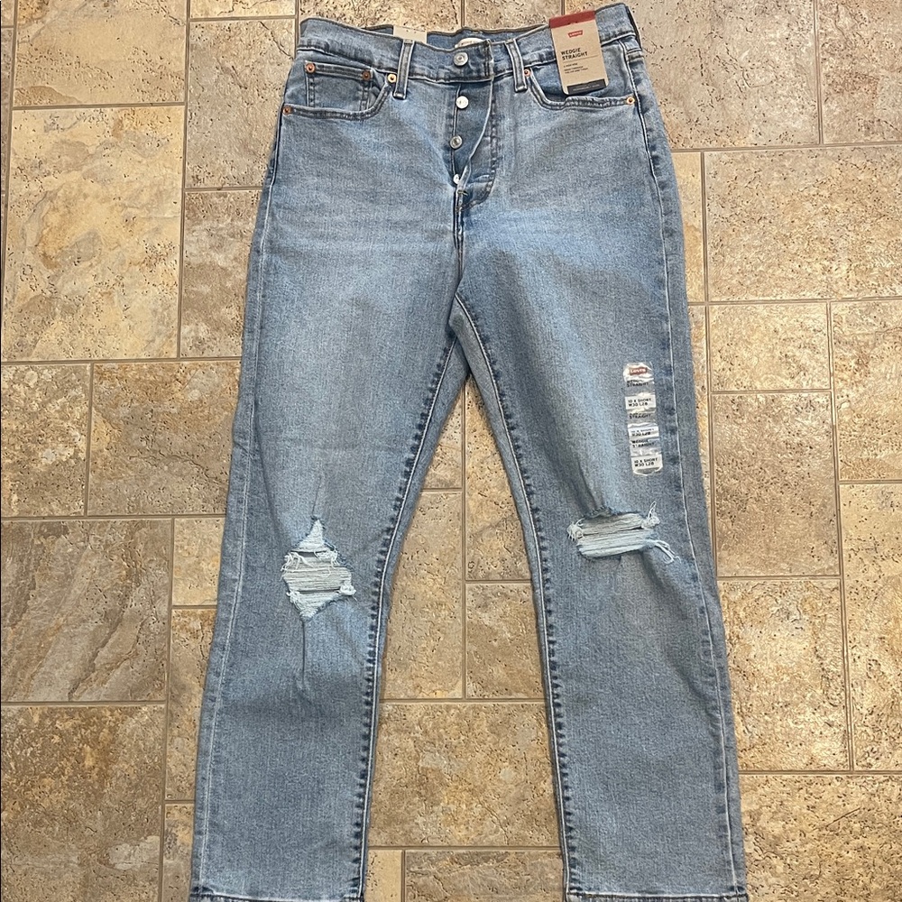 Levi's Men's Light Blue Straight Jeans 30W/28L - Picture 3 of 11